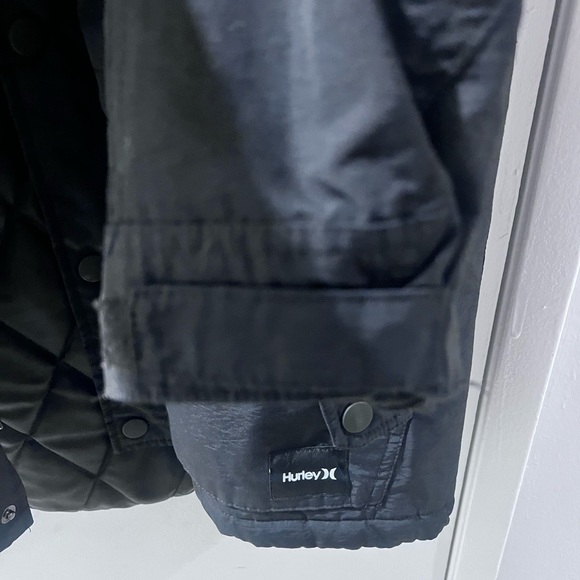 Hurley Men's Black Slammer Puffer Jacket Winter Size Large EUC Winter Warm - Picture 10 of 14